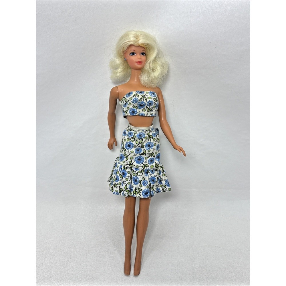 Vintage Twist n Turn PJ Doll Mattel 1966 Japan Bendable Legs W/ Wig Blue Earring